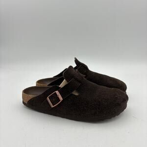 Birkenstock Boston Suede Mules Slip Ons Sandals Shoes Women's 39 (8-8.5) narrow